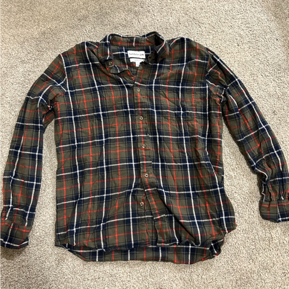 Saddlebred Plaid Flannel Button-Up Shirt
